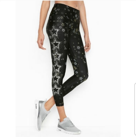 Victoria's Secret Pants - Victoria Sport Printed Glitter Stars Stardust 7/8 Tights Medium